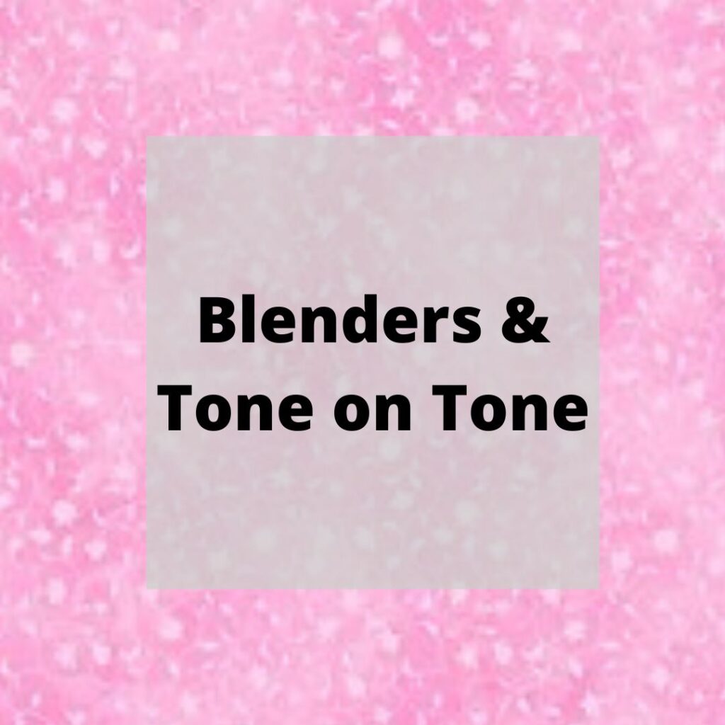 Pink blender fabric with black writing